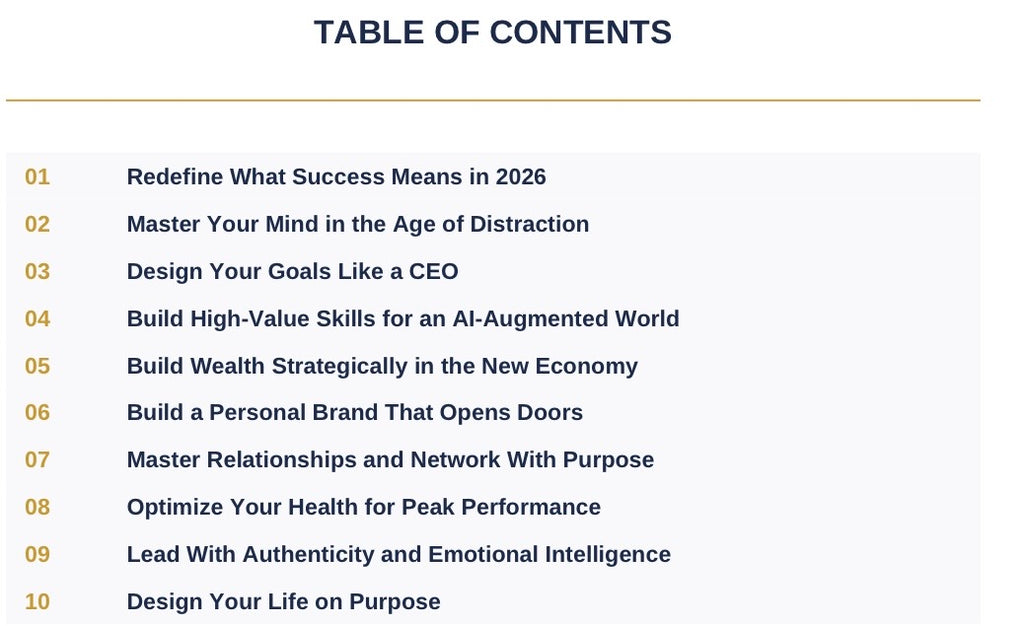 The success blueprint in 2026 E-Book