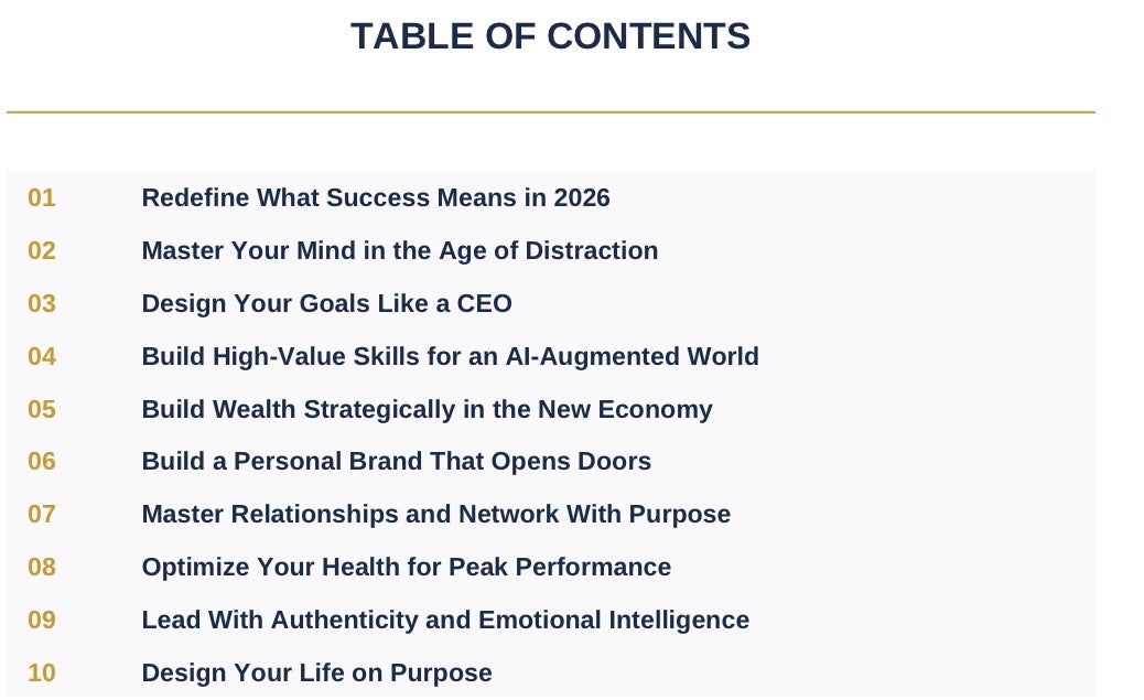 The success blueprint in 2026 E-Book